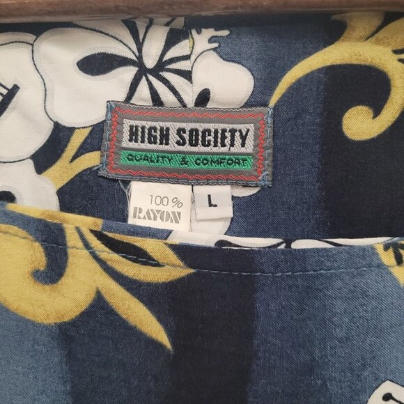 High Society Womens Sleeveless Midi Dress Size L Floral Hawaiian Tropical Beach - Picture 5 of 11